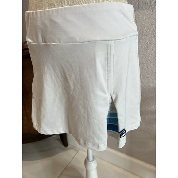 White Athletic Skort With Blue Striped Side Panels size S - Picture 2 of 6